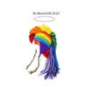 Halloween Funny Hat Roman Knight Hat Rainbow Striped Beanie Knit Beanie Earflap Hooded Rainbow Novelty Hat