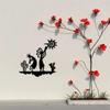 Metal Kokopelli Wall Art Black Flute Player Silhouette Decor for Home Garden Patio
