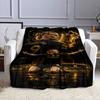 "Golden Boot Soccer Star Design Blanket" Patterned flannel blanket perfect for the bedroom living room, sofa, or a little nap