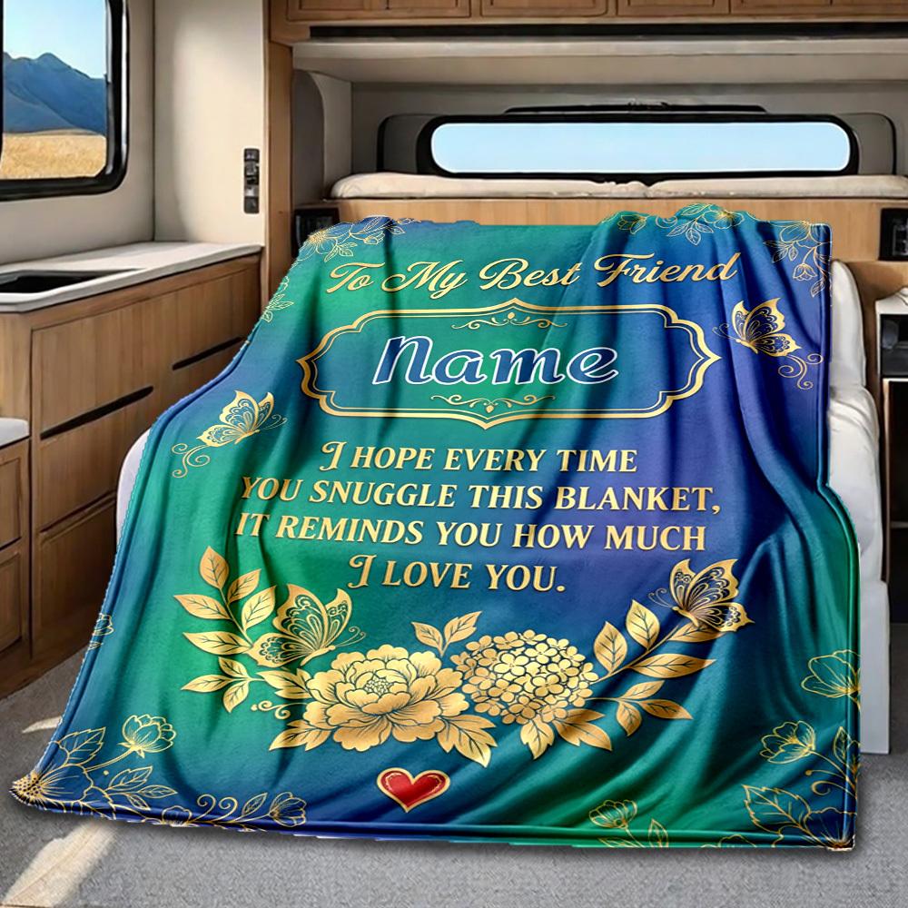Friendship Blanket Love Blanket Personalized Name Soft Comfortable Stylish Blanket Car Blanket Perfect For Travel Camping Outdoor Home Suitable For