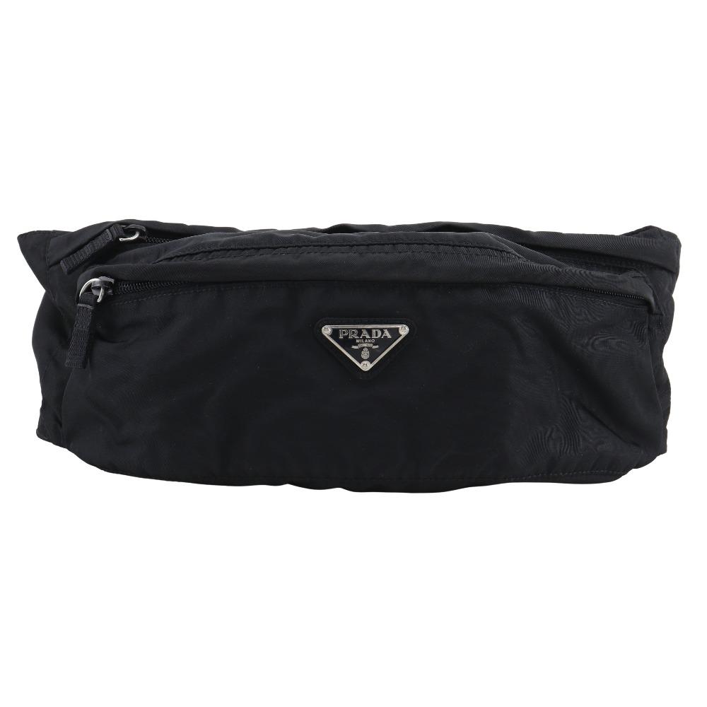PRADA Waist pouch body bag NERO black Nylon unisex Used