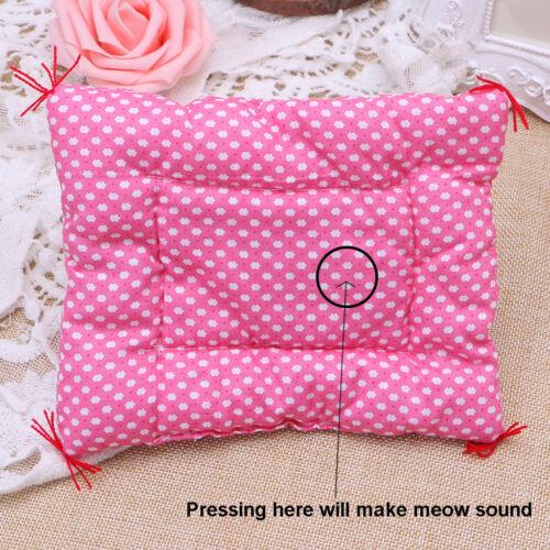 Plush Toy Stuffed Cute Sleeping Cat Press Simulation Sound Animal Kids Gift Doll