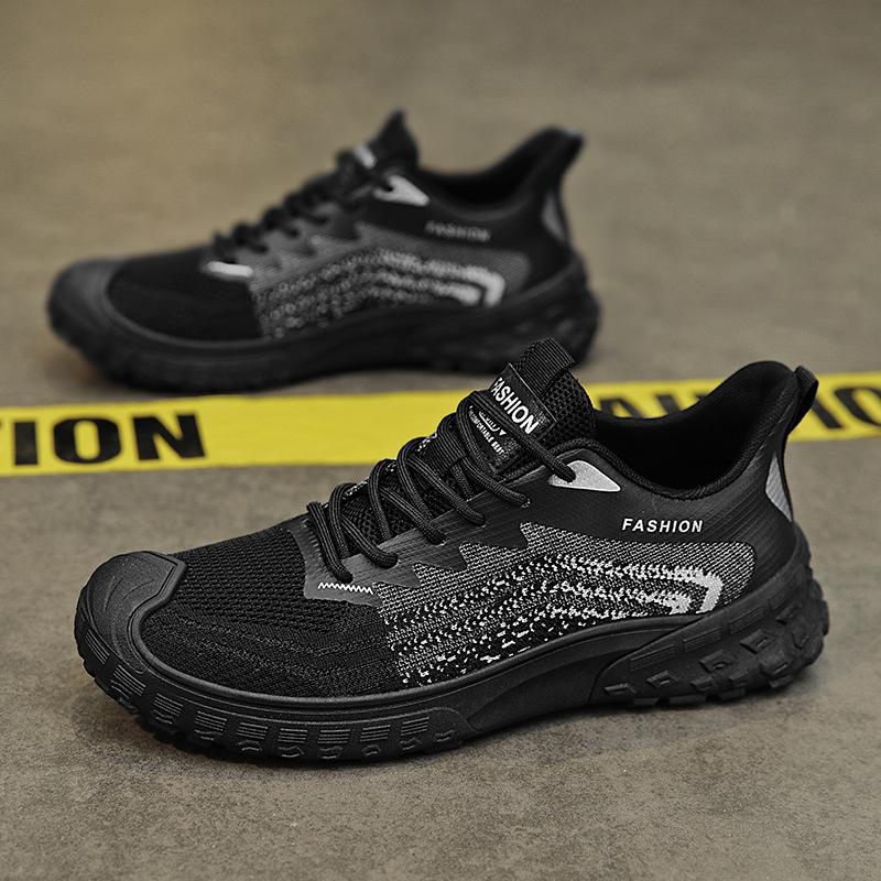 Men's Shoes 2025 Summer New Versatile Casual Sports Non-slip Heightening Youth Lightweight Breathable Fly-woven Mesh Shoes