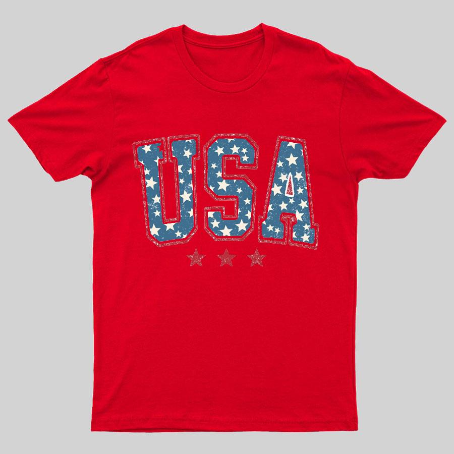 USA Stars and Stripes Geeky T-Shirt