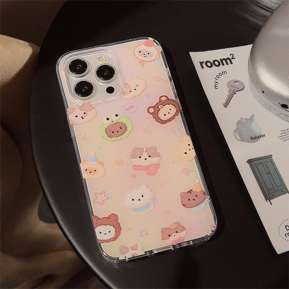 Double Layer IMD Phone Case Suitable for 14 Apple 15 Promax Cute Animal Full Screen Iphone13 Promax 16