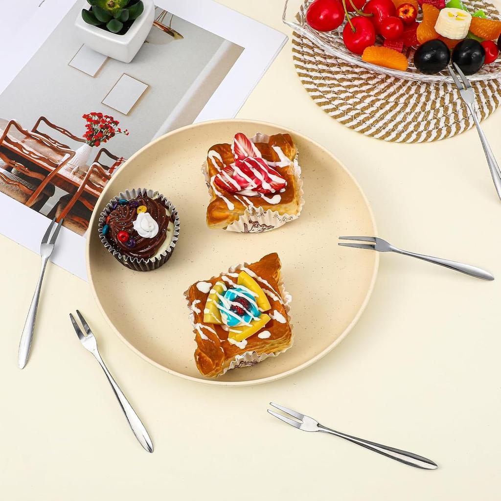 8 Pcs Mini Forks Appetizer Forks Small Fruit Fork for Appetizers Pastry Dessert Metal Forks Gift Set Mini Cocktail Stainless Steel Oyster Olive