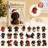 Christmas Tree Hanging Decoration 2026 Dachshund Advent Calendar with 24 Unique 2D Acrylic Ornaments, Festive Novelty Dog Gifts Countdown Box