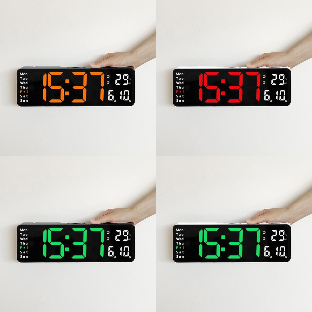 Modern Minimalist Digital Wall Clock With Led Display And Date For Living Room Decor