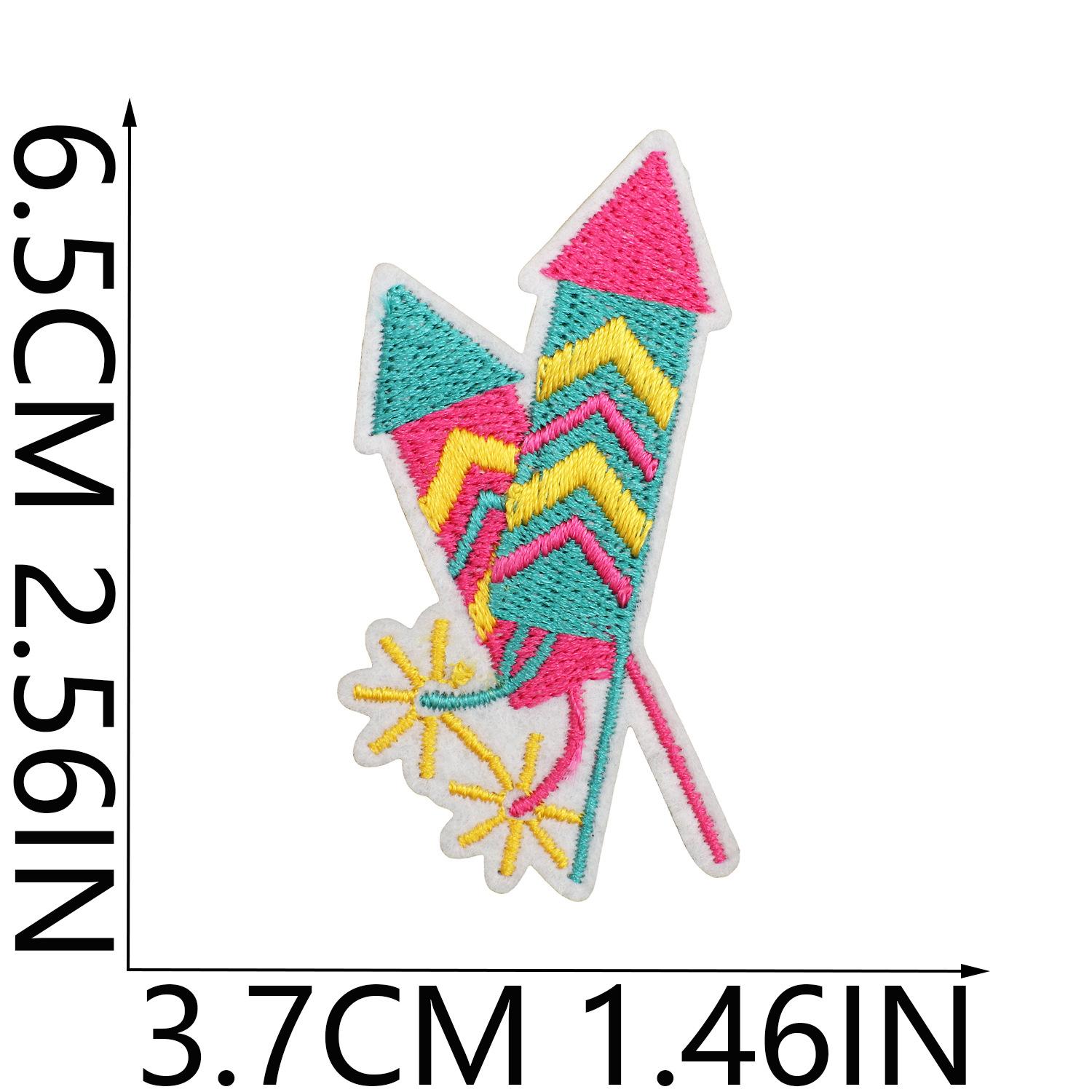 

India Diwali Day Embroidery Cloth Stickers Cobra Elephant Patch Stickers Festival Dress Up Cartoon Lotus Embroidery Chapter Zai no. 5_3 pieces