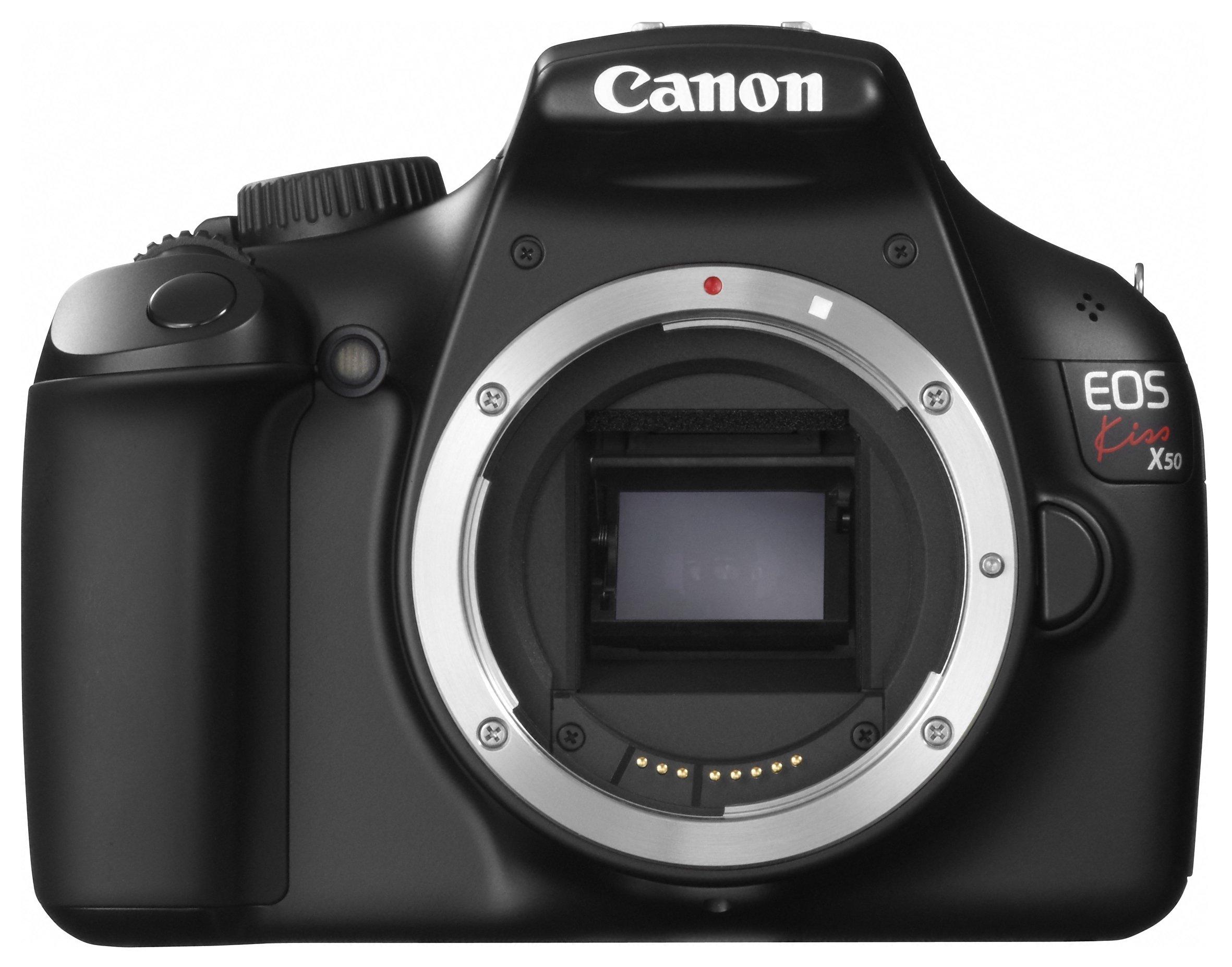 

Refurbished Canon EOS Kiss X50 Digital SLR Camera Black Body, (KISSX50BK-BODY) чорний