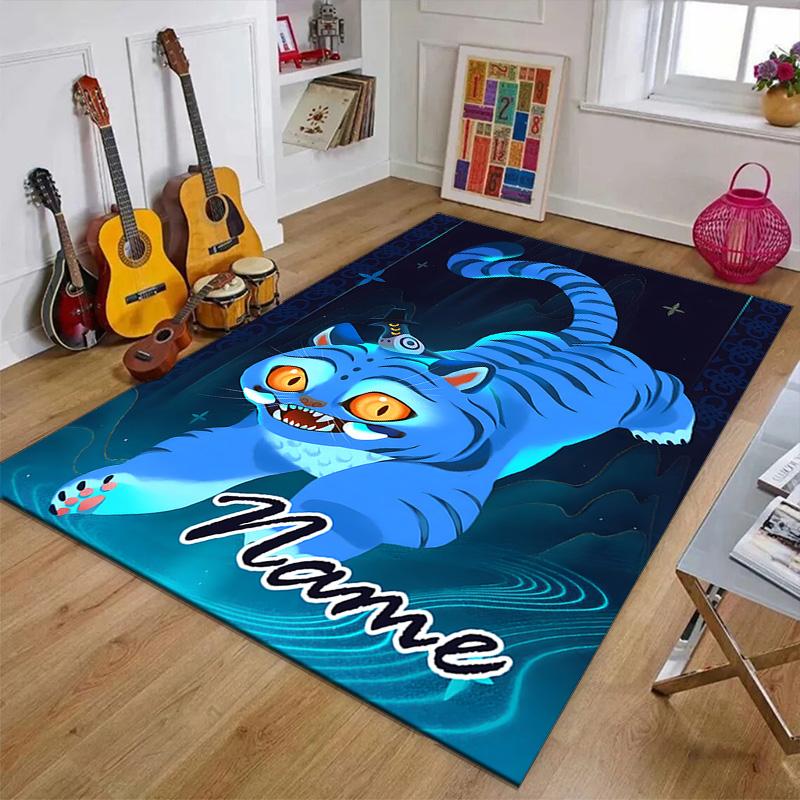 Custom KPop Demon Hunters Mat Personalized Name, Polyester Washable Indoor Entryway Rug, Gift for Christmas, Easter, Thanksgiving Day