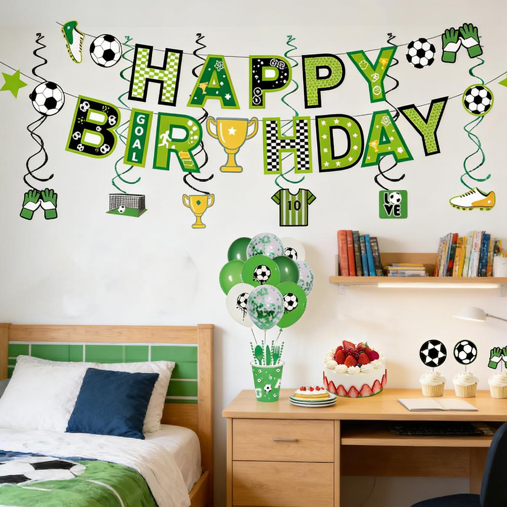 Soccer Sports Party Banners Theme Party Hanging Decorations Paper Garland For Teens Birthday Football Party Home Classroom Decor