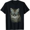 British Shorthair Cat Eyes Kitty Kitten Cat Artwork Cat Face T-Shirt for Men Women Kids