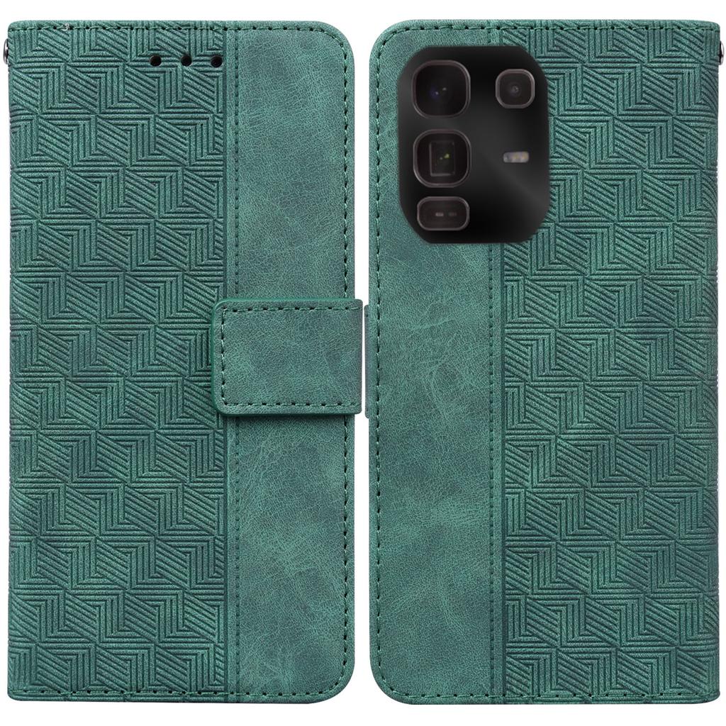 For Infinix Note 50 Pro+ 5G Case Geometry Pattern Leather Wallet Phone Cover with Wrist Strap