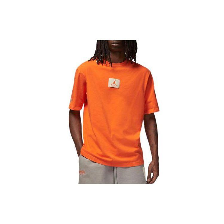 Jordan X Shelflife Logotipas Lopas Įgulos Kaklas Trumpomis Rankovėmis Marškinėliai Vyrams Viršūnės Oranžinė DV7001-819