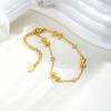 Exquisite Zircon Bowknot Stainless Steel Bracelet 18K Gold Plated Wrist Chain Fashion Party Waterproof Jewelry for Women Girl