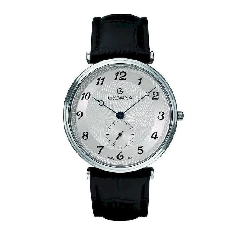 

Grovana Belleville Шкіряний ремінець Сріблястий циферблат Кварцовий 1276.5532 Чоловічий годинник срібний