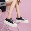 Kappa Thick Sole Height Increasing Retro Non-Slip Wear-Resistant Low-Top Skate Shoes Women sneaker Black K0E25CC30J-990