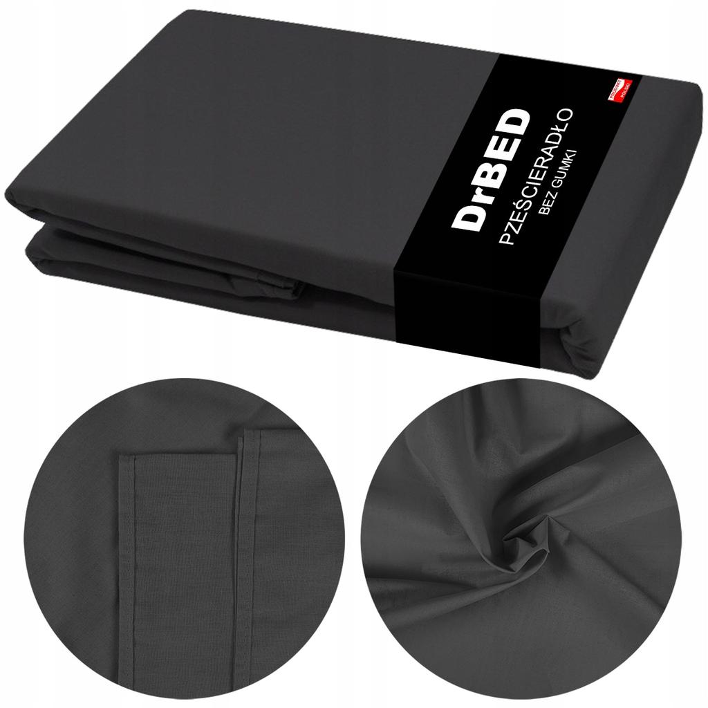Cotton Fitted Sheet BREATHABLE 220 x 200 Graphite Polish