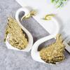 2 Pezzi Scultura Cigno d'Amore Ornamento, Mini Bambola Decorazione Torta Nuziale, Statua Regalo per Casa Auto