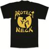 Koszulka Protect Ya Neck, Czarna z Złotym Wzorem Logo, Graficzna Koszulka Hip-Hopowa