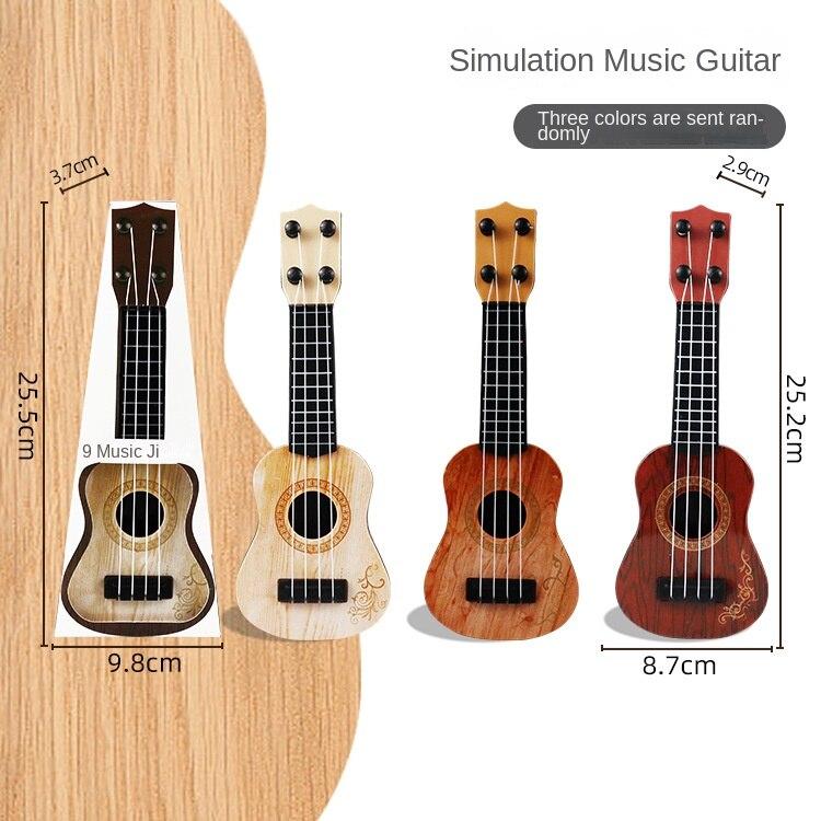 Детская игрушка музыкальный инструмент имитация гитары Юкрири мини четырехструнная — фото 3