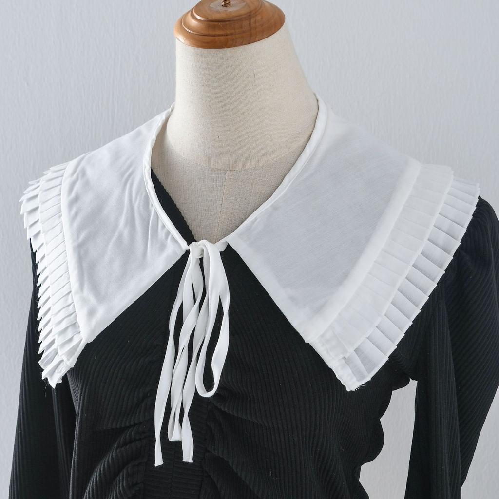 Adjustable Bowknots Fake Collar Blouse Tops Removable Detachable Shirt Collar False Lapel Blouse Top Women Clothes Accessories
