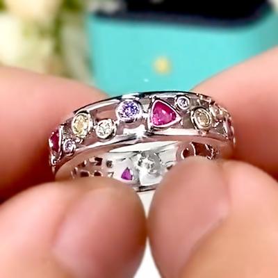 Γεωμετρικά Πολύχρωμα Δαχτυλίδια Βέρες Γάμου με Ζιρκόνιο για Γυναίκες Μοναδικό Σχέδιο Γυναικείο Vintage Δαχτυλίδι Κοσμήματα Πάρτι Drop Ship