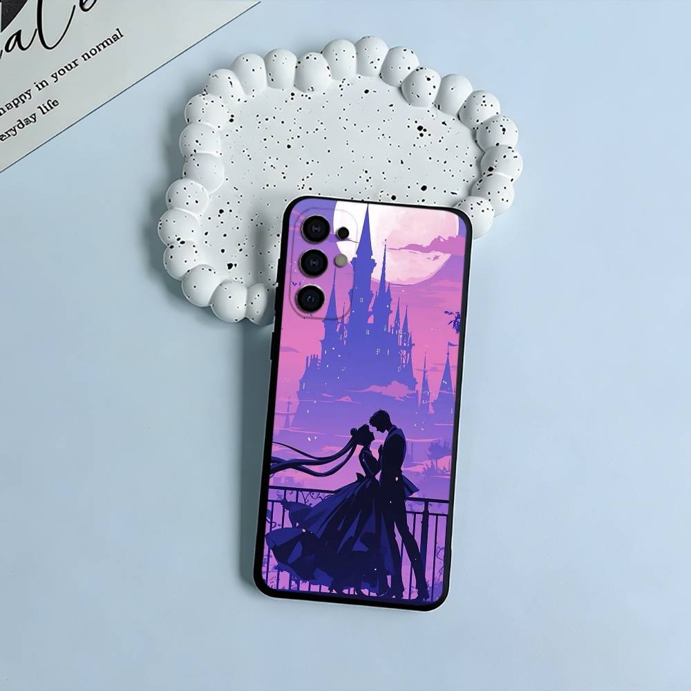 Sailor M-Moon-Usagi Tsukino Soft Silicone Case for Samsung S25, S24, S21, S22, S23, S30, Ultra, S20, Plus, FE, Lite-Black