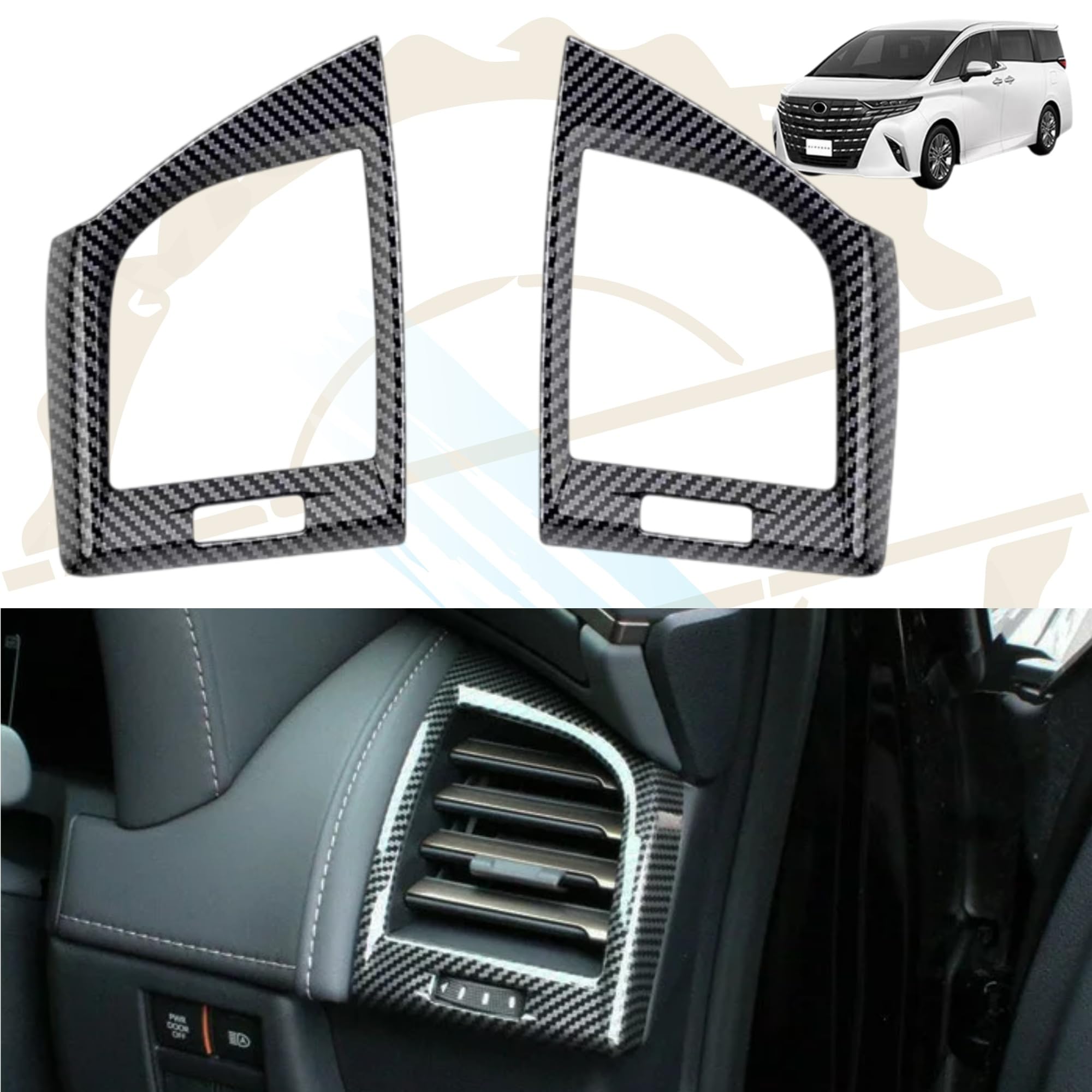 

DodoxDIY Compatible Alphard 40 Series Vellfire 40 Series Custom Accessory Parts Side Air Console ABS