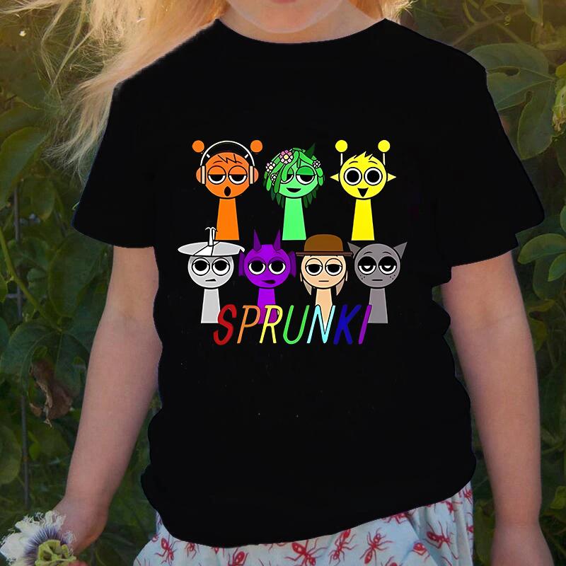 2025 Caliente Niños Sprunki Camiseta Moda Infantil Casual Dibujos Animados Incredibox Camisetas Niños Cuello Redondo Manga Corta Ropa de Verano para Bebé Niña