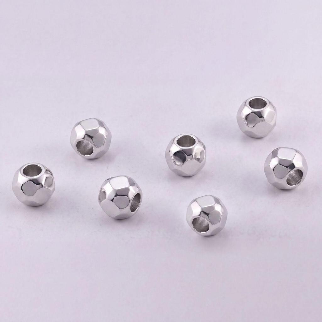 Popular S925 Sterling Silver Faceted Disco Beads for DIY Bracelets