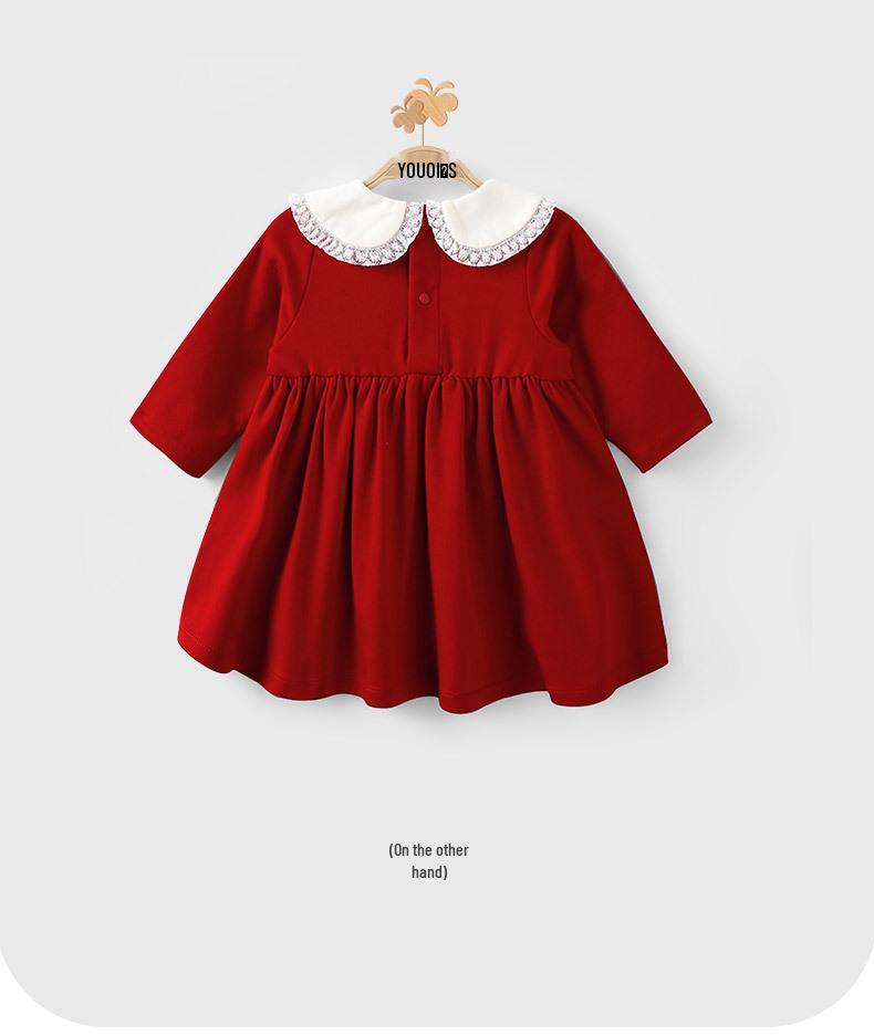 Youqi Baby Girl Birthday Dress - Princess Gown for First Birthday, Spring/Autumn 2026, New Year & Hundred Days Celebration Dress