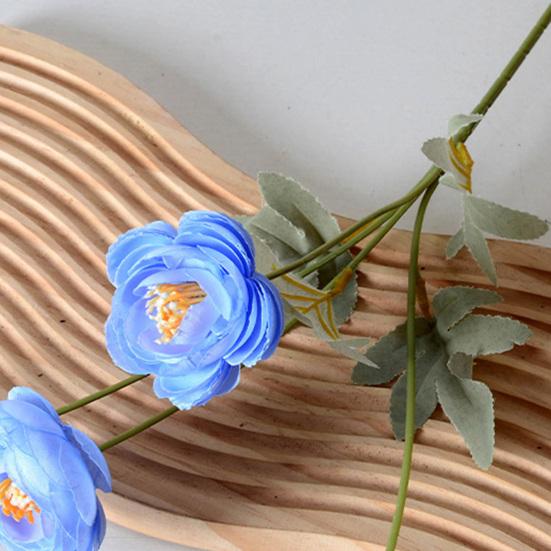 Künstliche Lulian Blume Faux Seide Ranunkel Blume mit Stiel 4 Köpfe Fake Ranunkel Arrangement für Zuhause Hochzeit Dekoration Tischmittelstück