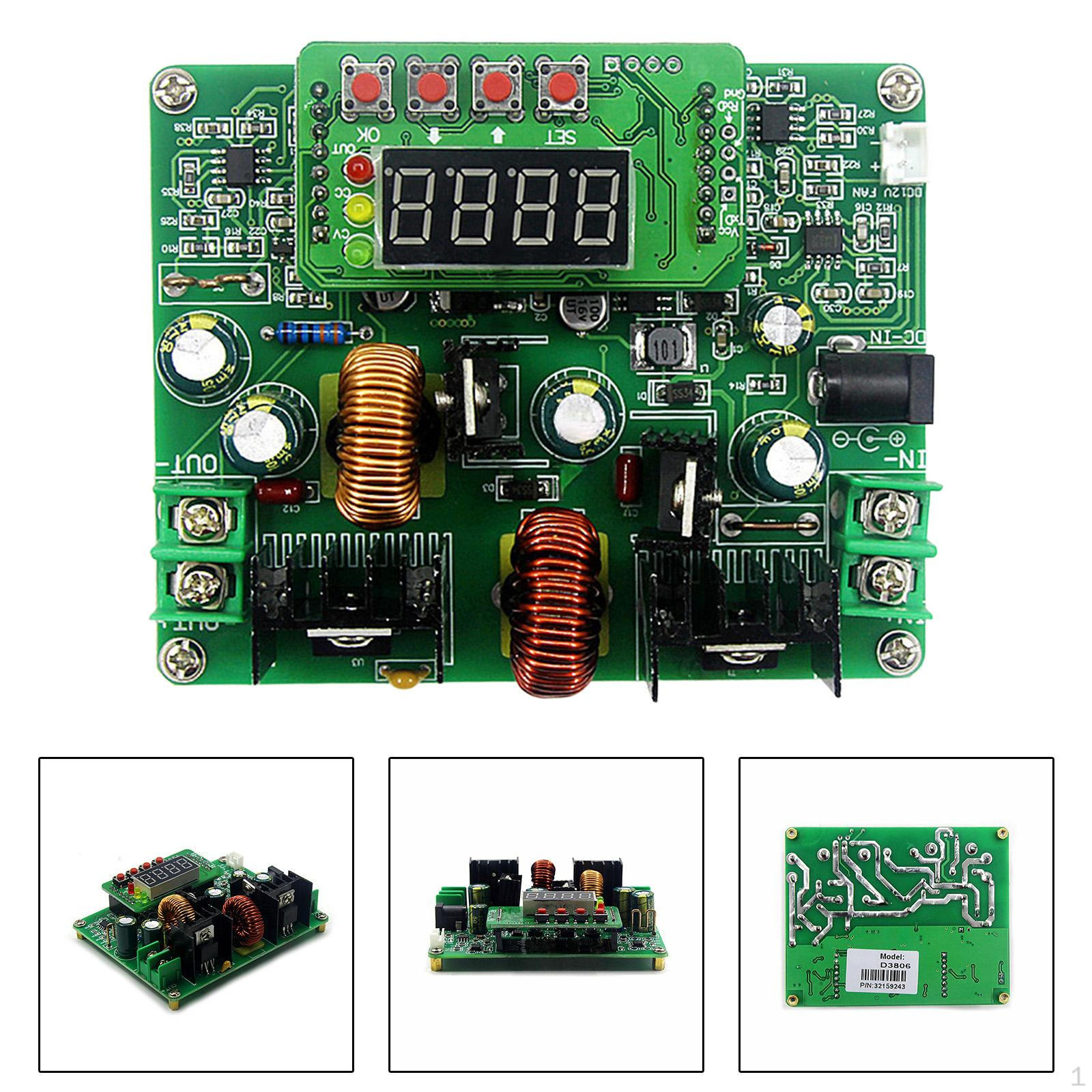 

Buck Boost Converter Regulator Module Short Circuit Protection Display 38V 6A Adjustable for Office