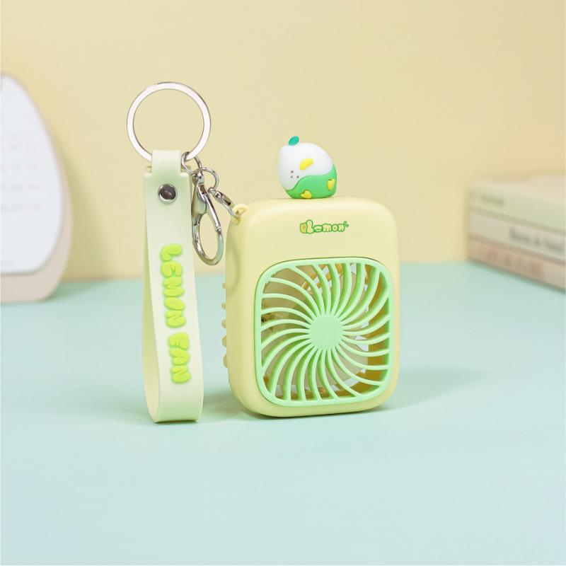 Mini Rechargeable USB Fan Keychain Pendant - Portable Student Handheld Design 64x43x104mm
