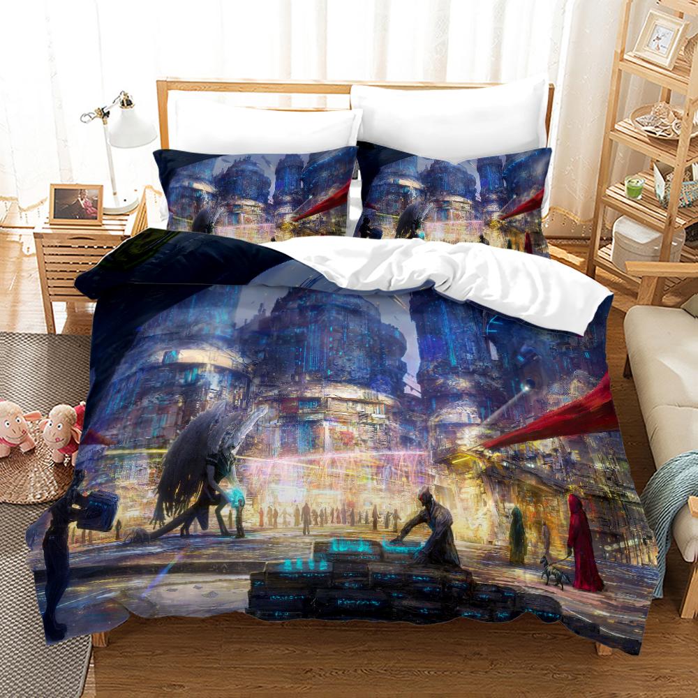 AK47 Knight Academia Anime Duvet Cover Set with Pillow Covers Polyester Teens Kids Bedding Set Full Queen King Size Bed Linen