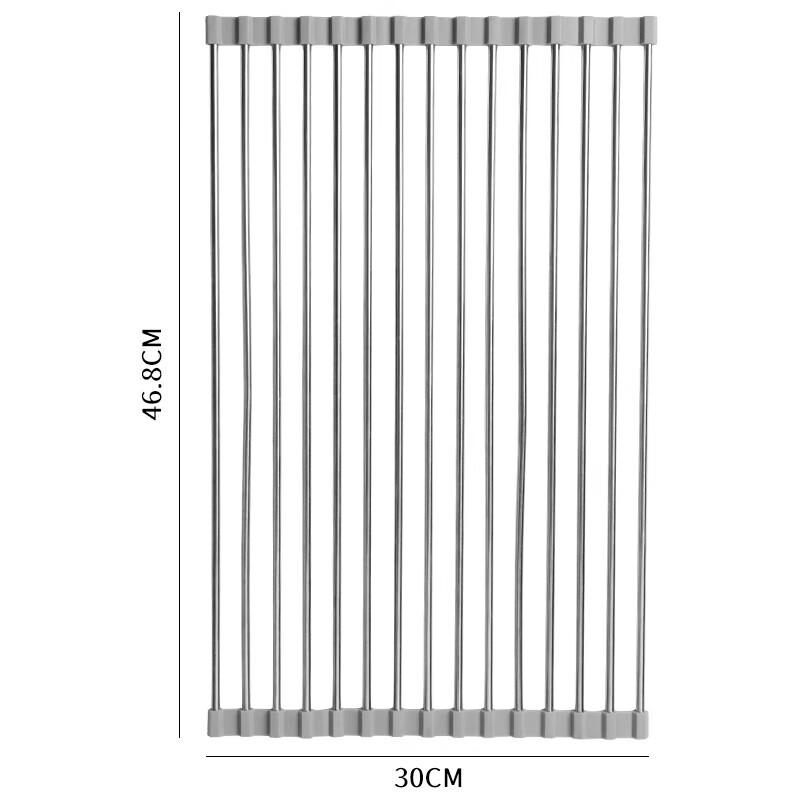 BJ Kitchen Sink Dish Drainer Rack, Faucet Organizer, Foldable Dish Drying Rack, 15 Tubes