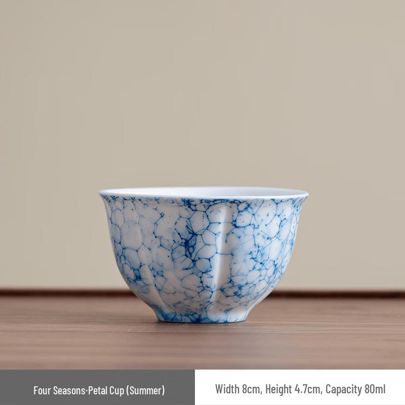 Chaxun Kiln-Glazed Four Seasons Petal Ceramic Master Cup
