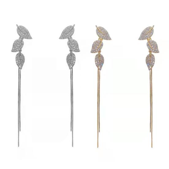 1 Pair Dangle Earrings Leaves Long Tassels Ins Style Jewelry Long Earrings for Wedding