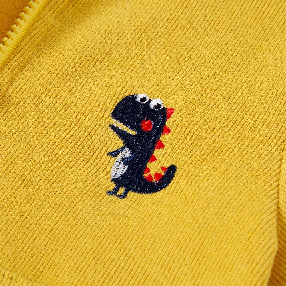 Autumn Toddler Boy Hooded Jacket Dinosaur Cartoon Casual Long Sleeve Cardigan Baseball Jacket Coat Cool Kids Clothes