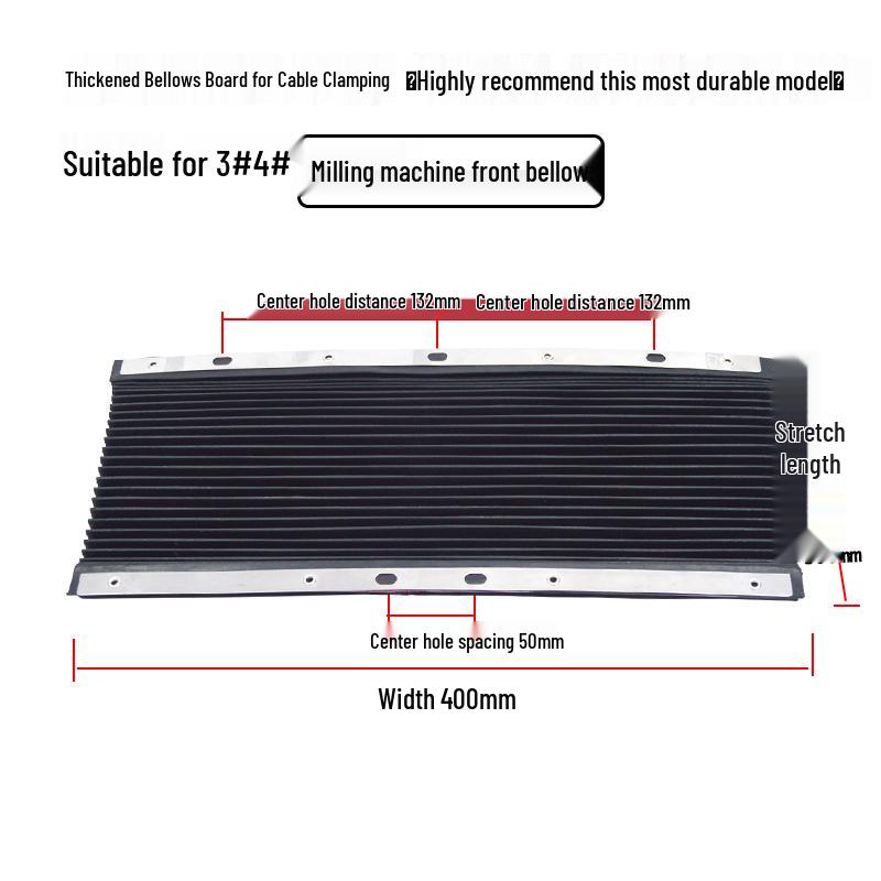 Turret Milling Machine Rubber Bellows Protective Cover - Anti-Iron Filings & Chip Guard