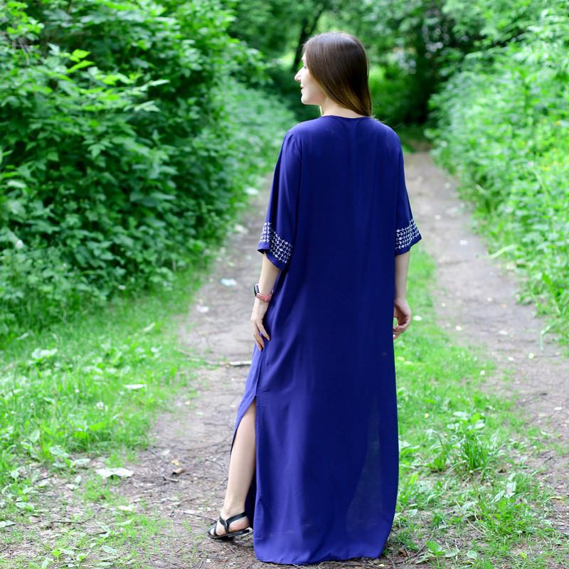 Embroidery Kaftan Beach Tunic Cotton Beach Cover Up Saida De Praia Swimsuit Women Bikini Cover Up