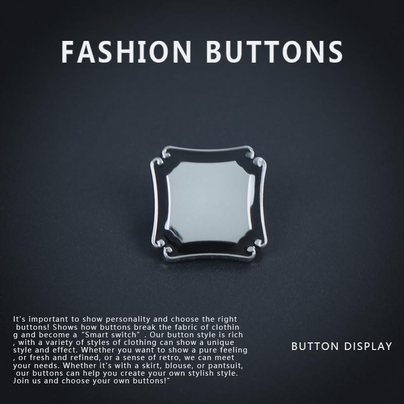 10 Stück Hemdknopf High-End Pullover Exquisiter Quadratischer Cardigan Kleidung Wollmantel Kleidung Metallknöpfe
