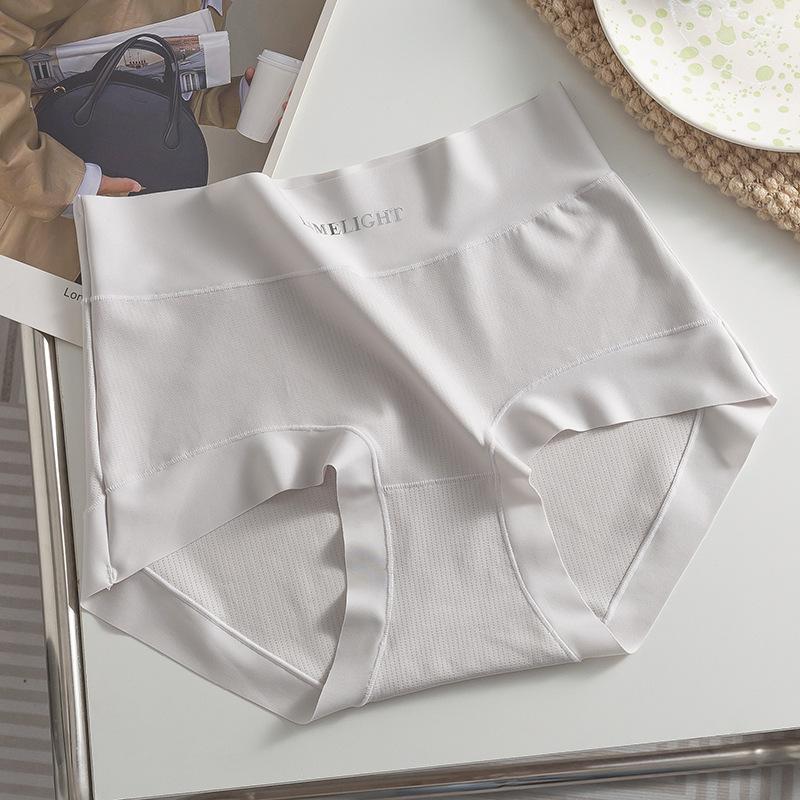 

Женские весенне-летние трусы с высокой талией, утягивающие живот, бесшовные, облегающие бедра, 7A антибактериальные, из ледяного шелка, дышащие, хлопковые One Size фиолетовый/серый