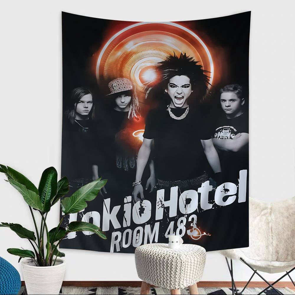 Pop Rock Band TTokio HHotel Chart Tapestry For Living Room Home Dorm Decor Art Home Decor