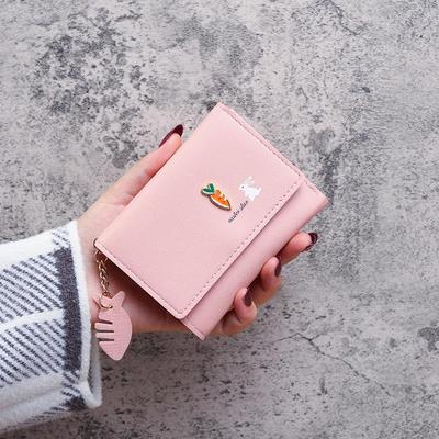 Portafoglio coreano mini carino da donna 2020 - Portafoglio corto con pochette portamonete e porta carte per studenti