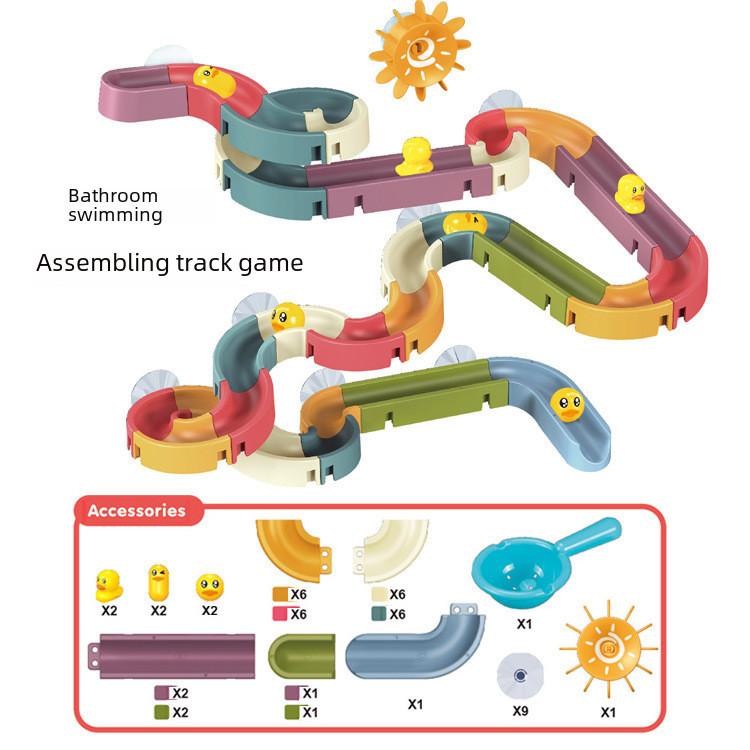 Childrens Bathroom Diy Bath Toys Track Assembly Smooth Enjoyable Bath Water Toys