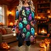 Women's Fashion Printed Round Neck Long Sleeve Dress for Casual Daily Wear