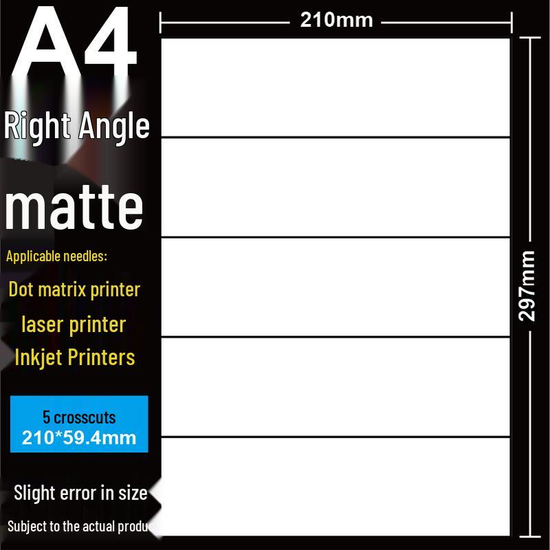 A4 Matte Self-Adhesive Printing Paper - 100 Sheets